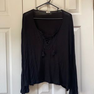Black long sleeve top